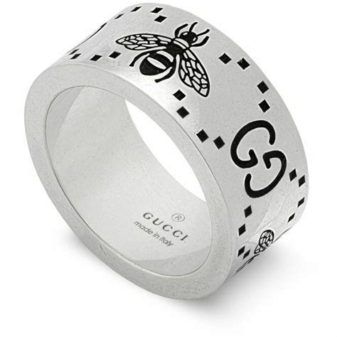 Gucci bracciale Signature Cuff Con Incisione Ape e GG 